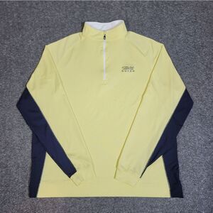 FootJoy FJ 1/4 Zip Pullover Men's L Yellow Navy Sterling Country Club Golf NWOT